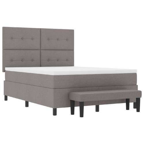 krevet s box springom i madracem te klupom taupe 140x200 cm tkanina Cijena