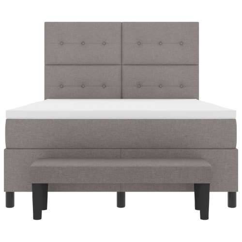 krevet s box springom i madracem te klupom taupe 140x200 cm tkanina Cijena