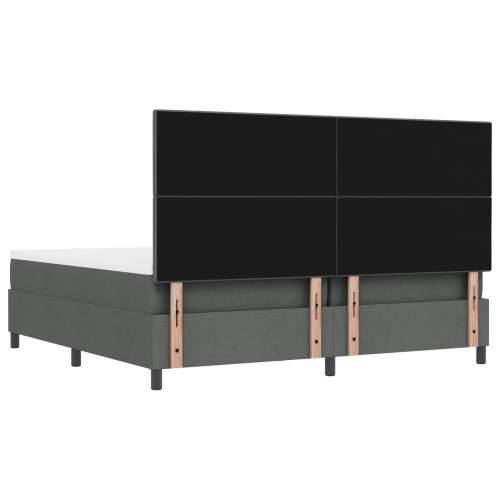 Krevet s kutijom s madracem i klupom tamno sivi 200x200 cm tkanina Cijena