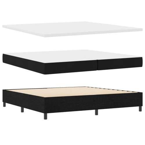 Box Spring Krevet s Madracem i Klupom Crni 200x200 cm Tkanina Cijena