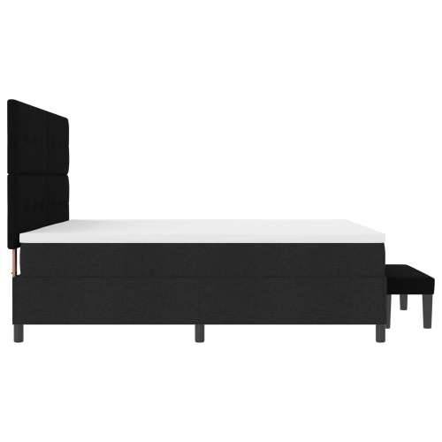 Box Spring Krevet s Madracem i Klupom Crni 200x200 cm Tkanina Cijena