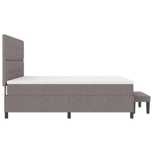 Krevet s oprugom s madracem i klupom taupe 200x200 cm Tkanina Cijena