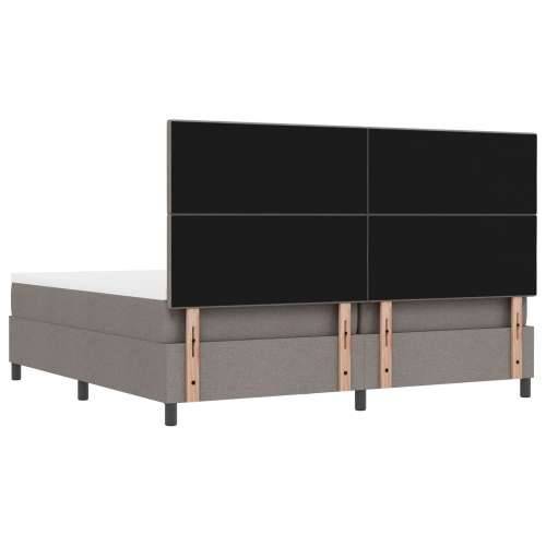 Krevet s oprugom s madracem i klupom taupe 200x200 cm Tkanina Cijena