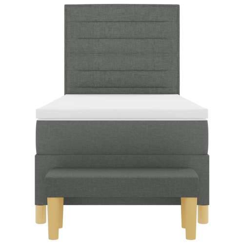 box spring krevet s madracem i klupom tamno siva 90x200 cm tkanina Cijena