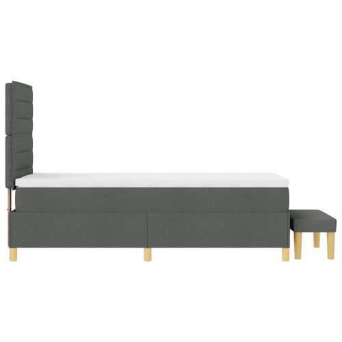 box spring krevet s madracem i klupom tamno siva 90x200 cm tkanina Cijena