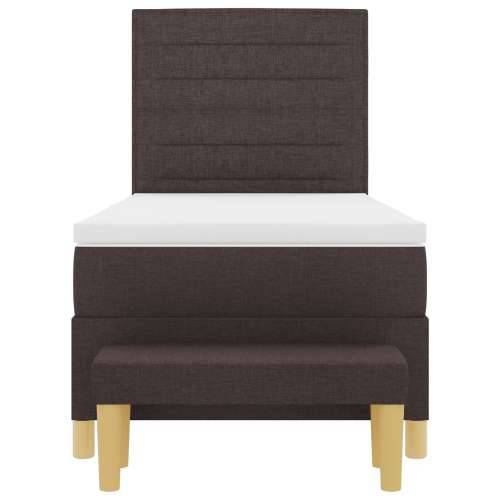 Box Spring Krevet s Madracem i Klupom Tamnosmeđi 90x200 cm Tkanina Cijena