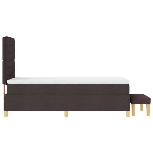 Box Spring Krevet s Madracem i Klupom Tamnosmeđi 90x200 cm Tkanina Cijena