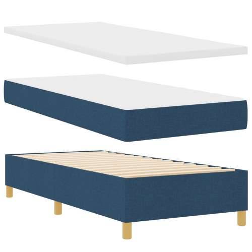 Box Spring krevet s madracem i klupom plave boje 90x200 cm tkanina Cijena