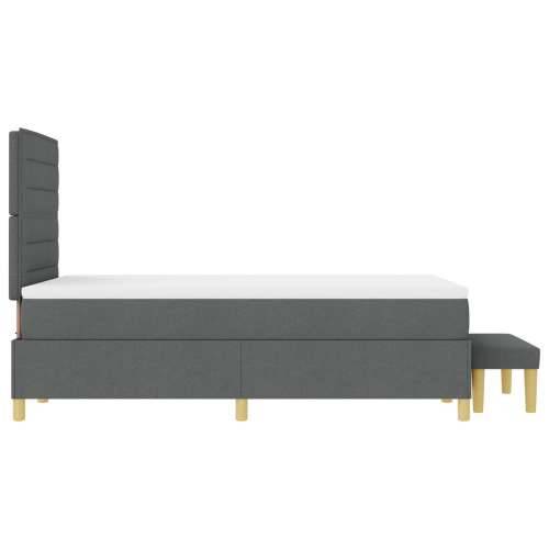 Krevet s box springom, madracem i klupom tamnosivi 120x200 cm, tkanina Cijena