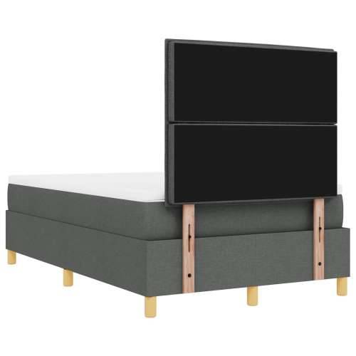 Krevet s box springom, madracem i klupom tamnosivi 120x200 cm, tkanina Cijena
