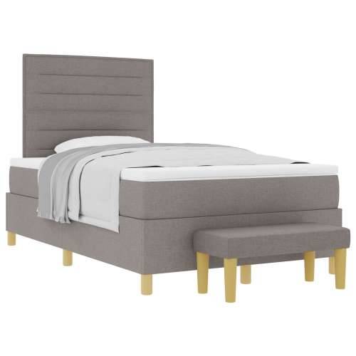 Box Spring Krevet s Madracem i Klupom Taupe 120x200 cm Tkanina Cijena