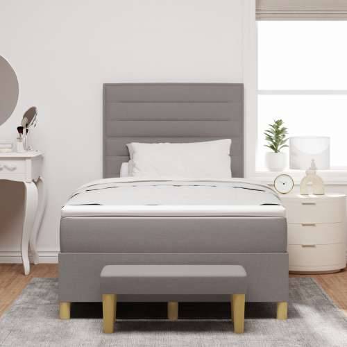 Box Spring Krevet s Madracem i Klupom Taupe 120x200 cm Tkanina Cijena