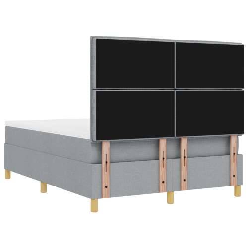 Krevet s oprugama s madracem i klupom svjetlosive boje 140x190 cm tkanina Cijena