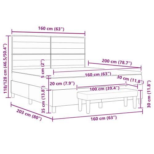 Box spring krevet s madracem i klupe tamnosmeđi 160x200 cm tkanina Cijena