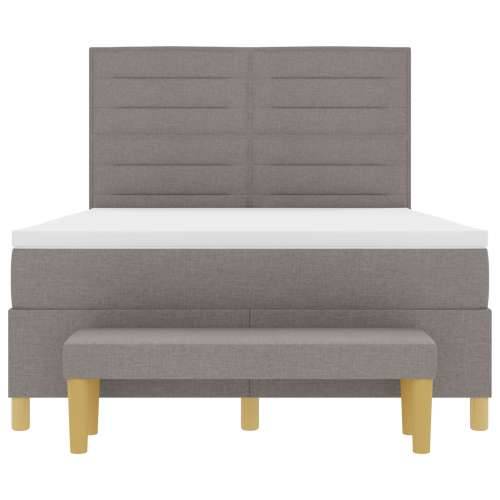 Krevet s box springom s madracem i klupom Taupe 160x200 cm Tkanina Cijena