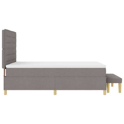 Krevet s box springom s madracem i klupom Taupe 160x200 cm Tkanina Cijena