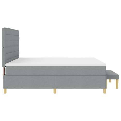 okvir za krevet s madracem i klupom svijetlosiva 200x200 cm tkanina Cijena
