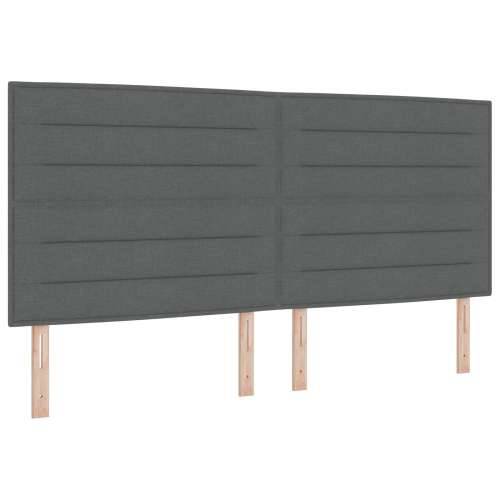 Krevet s podnicom s madracem i klupom tamno siva 200x200 cm tkanina Cijena