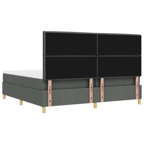 Krevet s podnicom s madracem i klupom tamno siva 200x200 cm tkanina Cijena