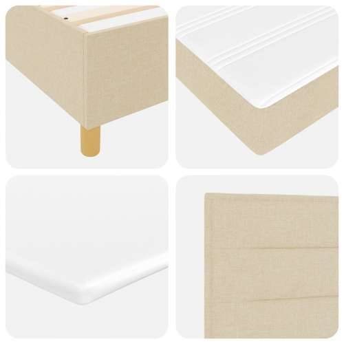 Box Spring Krevet s Madracem i Klupom Krem 200x200 cm Tkanina Cijena