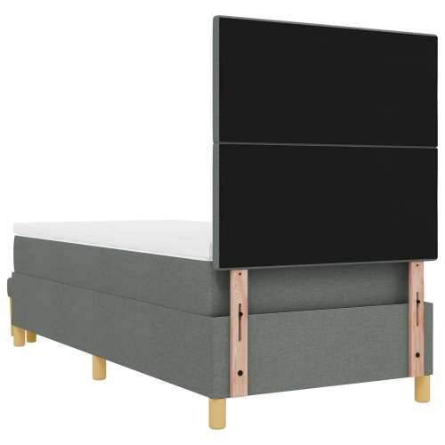 Box Spring Krevet s Madracem & Klupom Tamno Siva 90x200 cm Tkanina Cijena