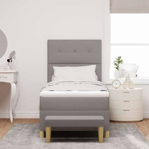 Box Spring Krevet s Madracem i Klupom Taupe 90x200 cm Tkanina Cijena