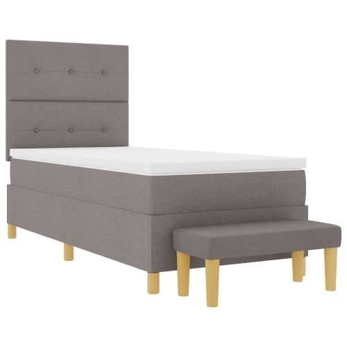 Box Spring Krevet s Madracem i Klupom Taupe 90x200 cm Tkanina Cijena