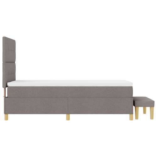 Box Spring Krevet s Madracem i Klupom Taupe 90x200 cm Tkanina Cijena