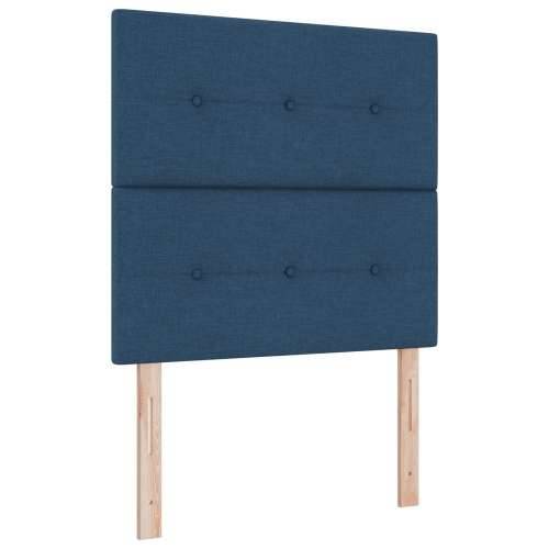 Box Spring Krevet s Madracem i Klupicom Plavi 90x200 cm Tkanina Cijena