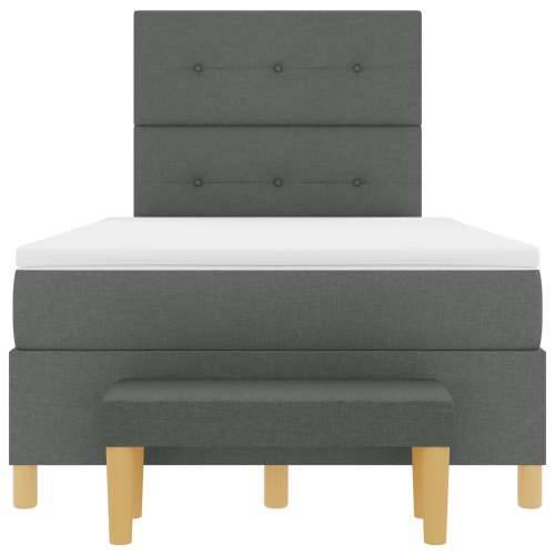 Box Spring Krevet s Madracem i Klupom Tamno Siva 120x200 cm Tkanina Cijena