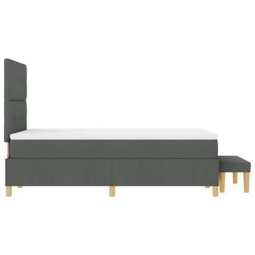Box Spring Krevet s Madracem i Klupom Tamno Siva 120x200 cm Tkanina Cijena