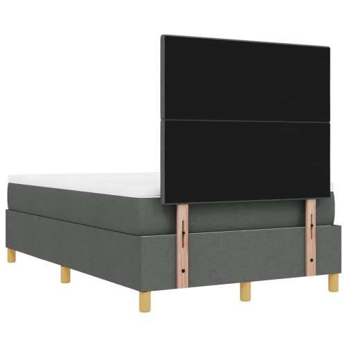 Box Spring Krevet s Madracem i Klupom Tamno Siva 120x200 cm Tkanina Cijena