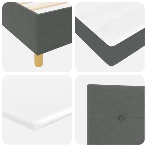 Box Spring Krevet s Madracem i Klupom Tamno Siva 140x200 cm Tkanina Cijena