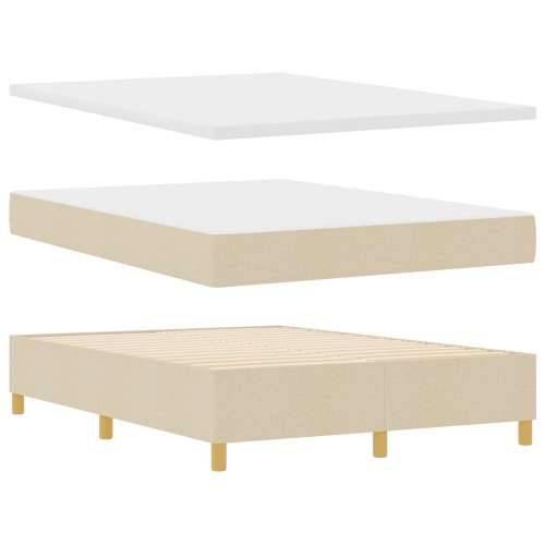 Box spring krevet s madracem i klupom krem 160x200 cm tkanina Cijena