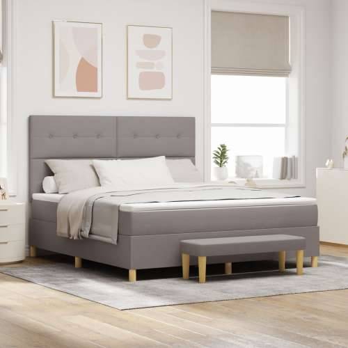 krevet s podnicom i madracem i klupom taupe 180x200 cm tkanina Cijena