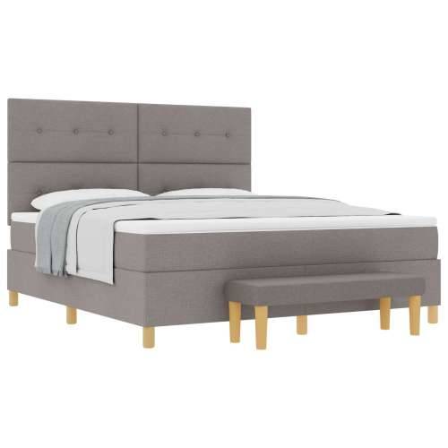 krevet s podnicom i madracem i klupom taupe 180x200 cm tkanina Cijena