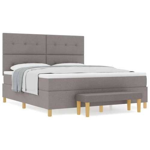 krevet s podnicom i madracem i klupom taupe 180x200 cm tkanina Cijena