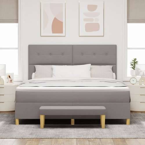 krevet s podnicom i madracem i klupom taupe 180x200 cm tkanina Cijena