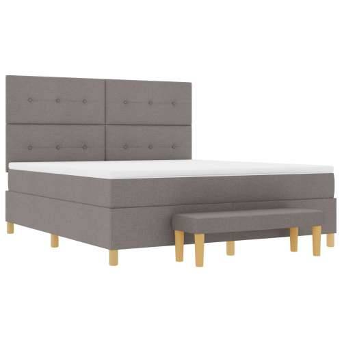 krevet s podnicom i madracem i klupom taupe 180x200 cm tkanina Cijena