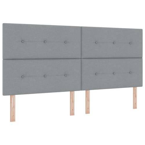 Box Spring Krevet s Madracem i Klupom Svjetlosiva 200x200 cm Tkanina Cijena