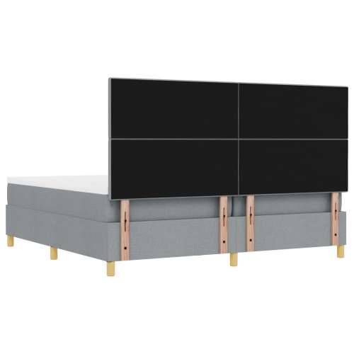 Box Spring Krevet s Madracem i Klupom Svjetlosiva 200x200 cm Tkanina Cijena