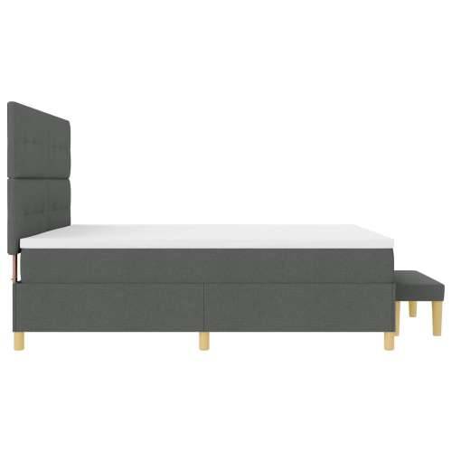 Box Spring Krevet s Madracem i Klupom Tamno Siva 200x200 cm Tkanina Cijena