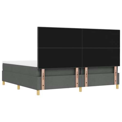 Box Spring Krevet s Madracem i Klupom Tamno Siva 200x200 cm Tkanina Cijena