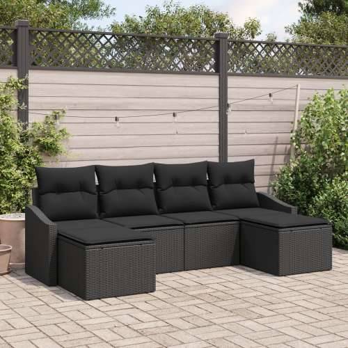 Set vrtnih sofa od 6 dijelova s jastučićima crni poli ratan Cijena