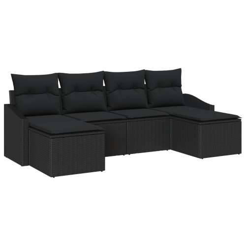 Set vrtnih sofa od 6 dijelova s jastučićima crni poli ratan Cijena