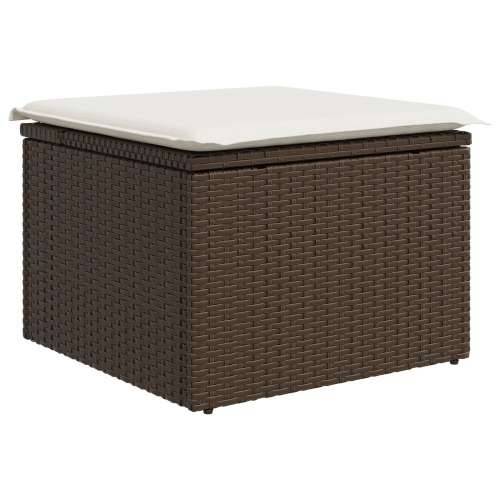 Vrtni Sofa Set Set od 7 Smeđa i krema Ratan i tkanina Cijena