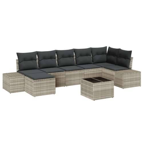 Set vrtnih sofa od 8 komada s jastučićima sivoj poli ratan Cijena