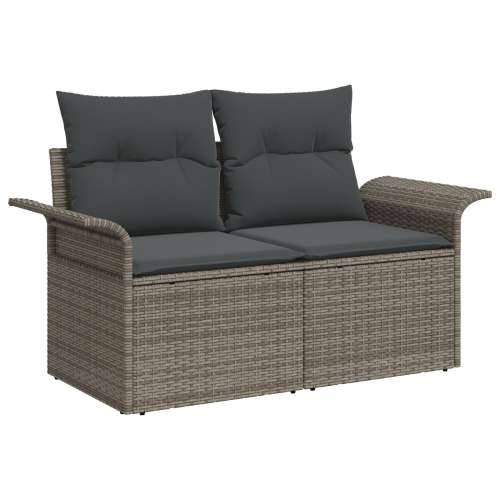 Vrtni Sofa Set Set od 9 Siva Ratan Vrtni Stolovi Pravokutni Cijena
