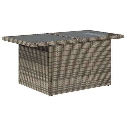 Vrtni Sofa Set Set od 9 Siva Ratan Vrtni Stolovi Pravokutni Cijena
