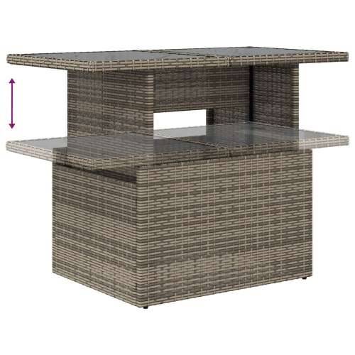 Vrtni Sofa Set Set od 9 Siva Ratan Vrtni Stolovi Pravokutni Cijena